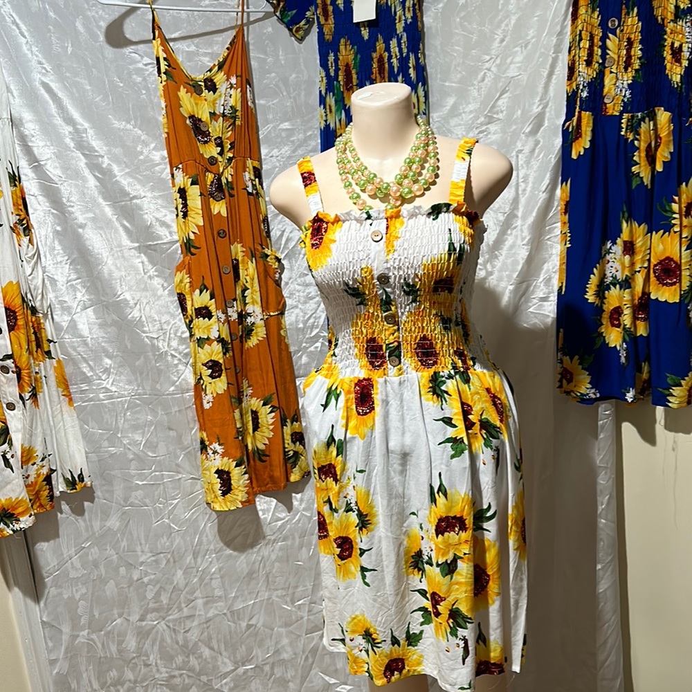 Mini dress flower summer XL